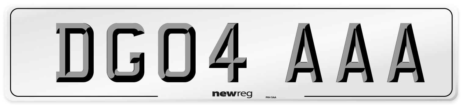 DG04 AAA Number Plate from New Reg